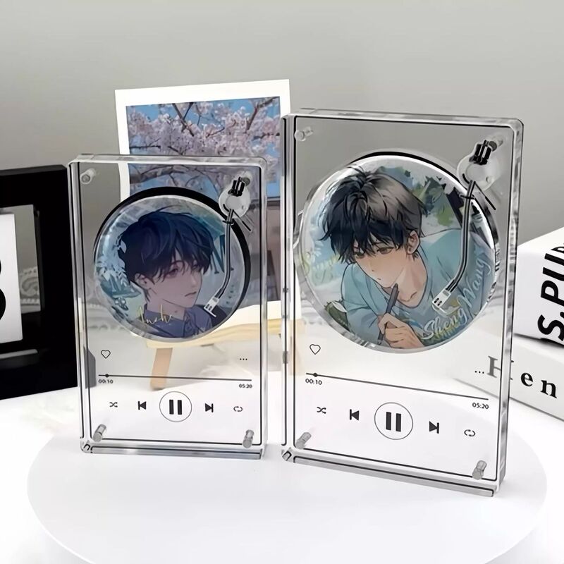 58mm Music Player Bar Magnetic Suction Brick Cd Record Guimei Badge Storage Display Acrylic Millet Ornaments