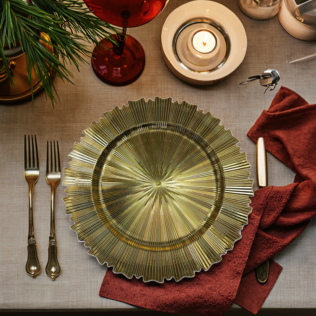 Fábrica de espejo directo de comercio exterior placas de engranaje europeas disco principal boda hotel fiesta banquete