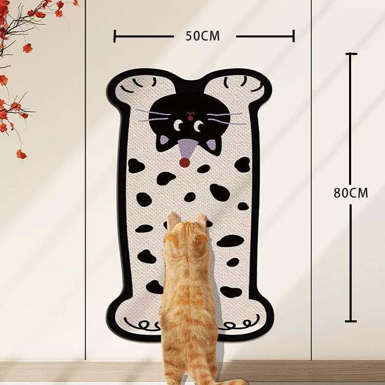 Self-adhesive protective wear-resistant sofa on wall, cat