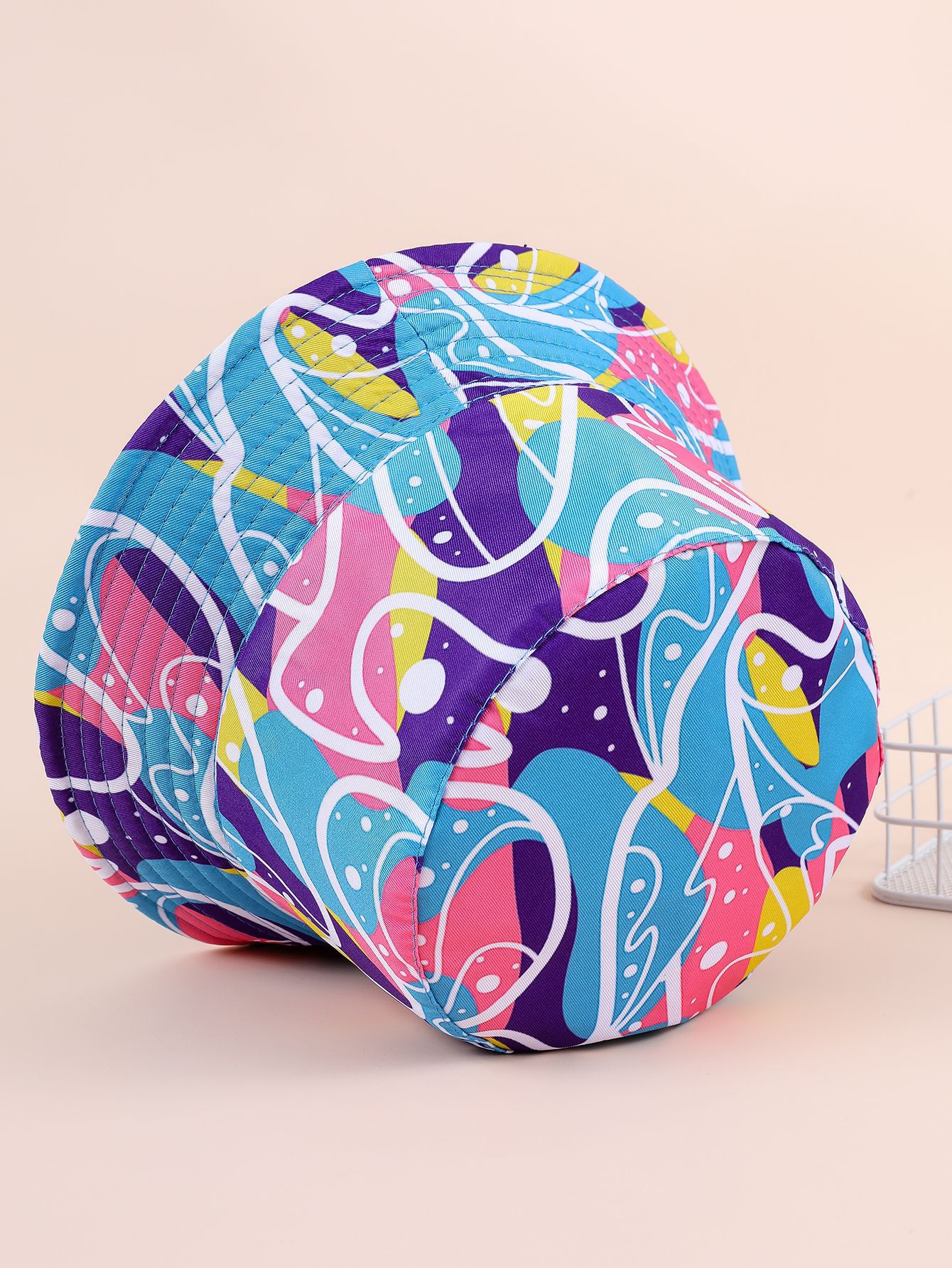 Sombrero de pescador impreso estilo coreano versátil protección solar sombrero de la cuenca sombrero de comercio exterior AliExpress Amazon sombrero image 4