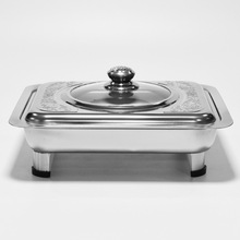 跨境货源不锈钢方形餐炉酒店餐厅日用四脚方炉可拆卸长方形烤鱼炉