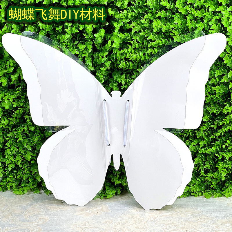Double-layer blank butterfly diy material three-dimensional transparent children's drawing paper parent-child activity graffiti hand-painted outdoor sketching