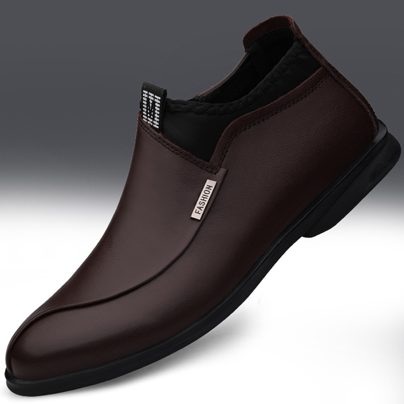 유럽 역 남성 신발 마틴 부츠 가을과 겨울 새로운 캐주얼 가죽 신발 영국 따뜻한 기모 면화 패드 신발 미드 탑 바지 신발