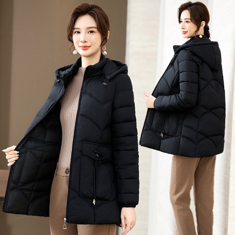 Ropa de algodón gruesa de madres de invierno de mediana edad, chaqueta de algodón de moda caliente, chaqueta de reducción de edad universal image 1