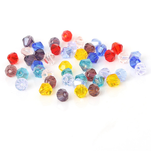 4mm faceted rhombus crystal beads glass beads DIY handmade beads loose bead material hair accessories accessories