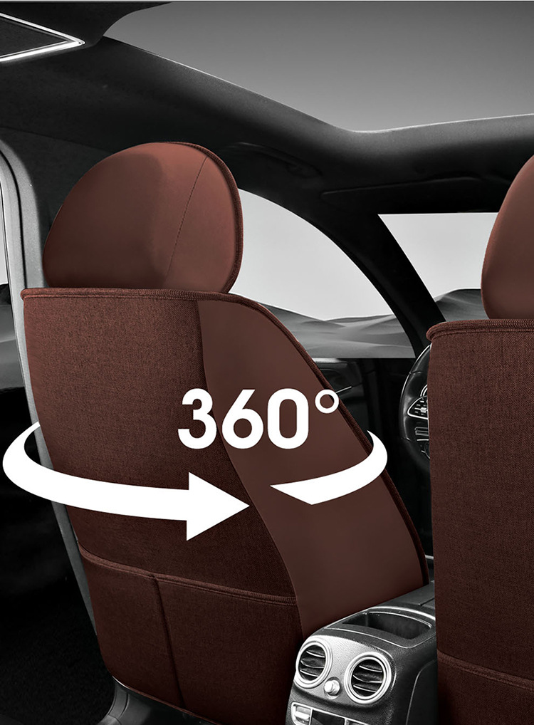 New Car Seat Cushion, All-Season, All-Inclusive, Breathable Linen Car Seat Cushion, Five-Seater Summer Seat Cover, Cooling Pad