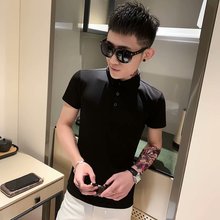 定制POLO衫男工作服短袖t恤刺绣DIY班服纯色文化衫翻领工衣订制