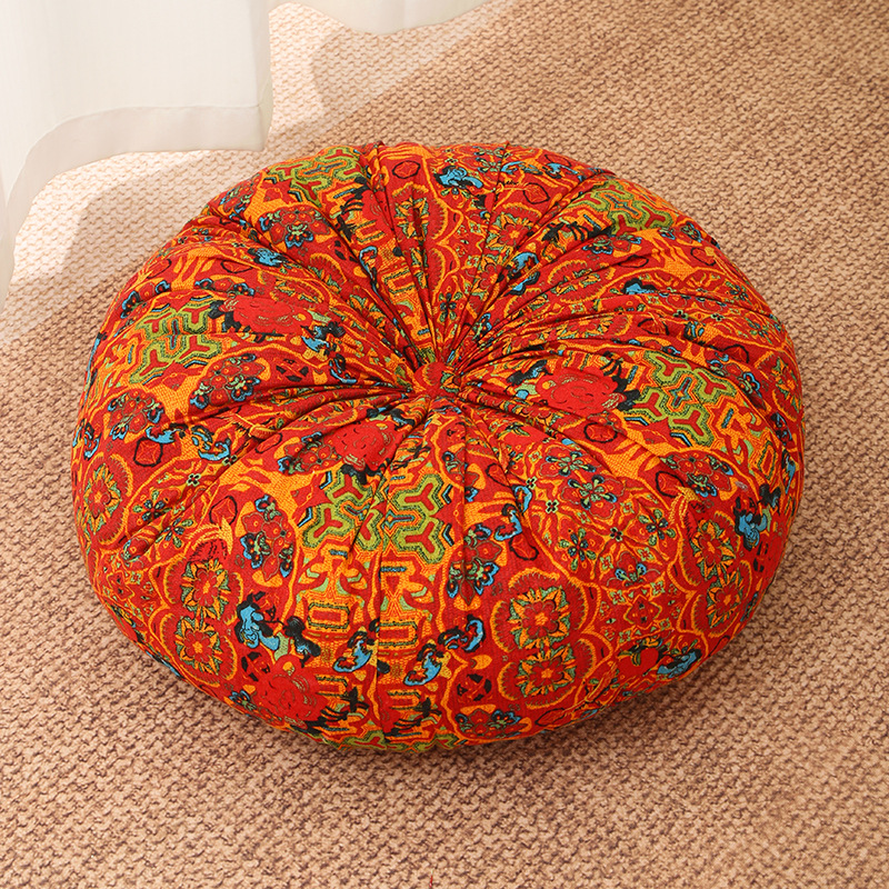 Cojín de cojín de trasero perezoso de piso grueso Cojín de tatami de ventana salediza retro Cojín de algodón y lino