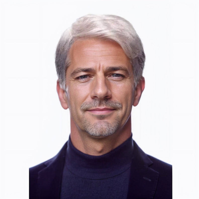 Cross-border foreign trade wig men's wig middle-aged gray partial short hair wig a generation of postage