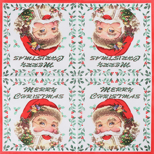 Painted Christmas New Disposable Printed Napkins Facial Tissues Handkerchief Paper Party Tissues Wholesale