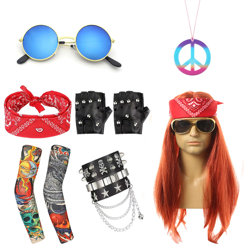 오렌지 스트레이트 헤어 + 6 피스 세트 1