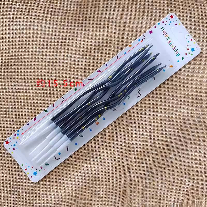 Decoración de pastel horneado Twist Twist Red Red Color Champagne Dorado Dorado Plata Plug-in Cumpleaños Velas