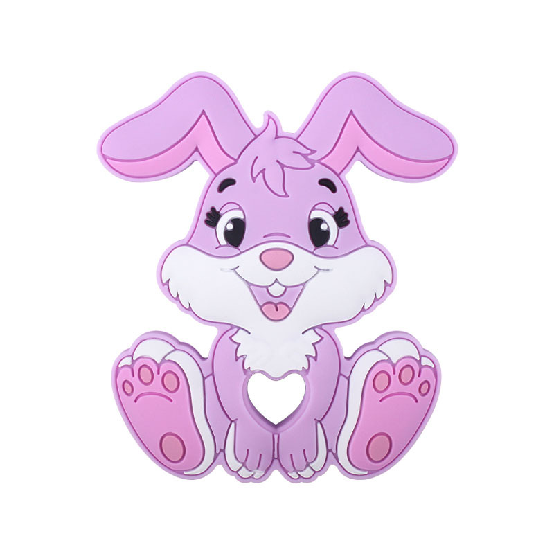 AliExpress nuevo bebé suministros dibujos animados animal silicona conejo teether bebé creativo juguete teether palo