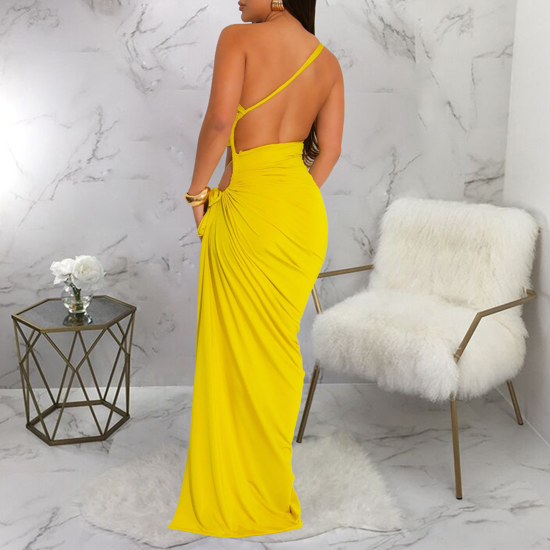 345g Weight Maxi Long Dress Dress Length Type Sleeveless Sleeve Length Sheath Dress Dresses Type Polyester Fabric Type High Waist Waist Line Banquet, Cocktail Party Occasion Strapless, Oblique collar Neckline Slim Fit Type Solid Color Pattern Summer Season Women's Gender Sexy, Streetwear Style Wholesale Women's Sexy Streetwear Solid Color Banquet Cocktail Party Strapless Oblique Collar Sleeveless Sheath Dress 21