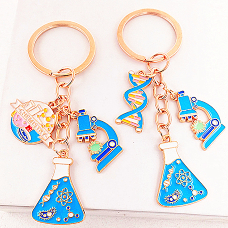 Amazon Foreign Trade Fashion Alloy Scientific Style of Study Keychain Teacher Student Graduation Gift Mobile Phone Accessories