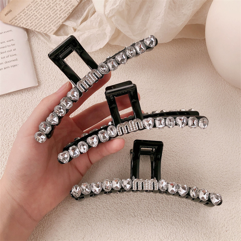 Clip de agarre de cristal de alta calidad, una palabra para agarrar la cabeza posterior, clip de tiburón, clip de cabello temperamental, clip de cabello, tocado de cabello