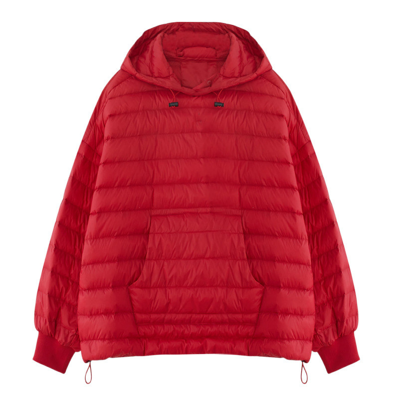 European Station Winter New Korean Style Down Sweatshirt For Women Loose Fit Petite Fashion Lightweight Hooded Cotton_voghion.com