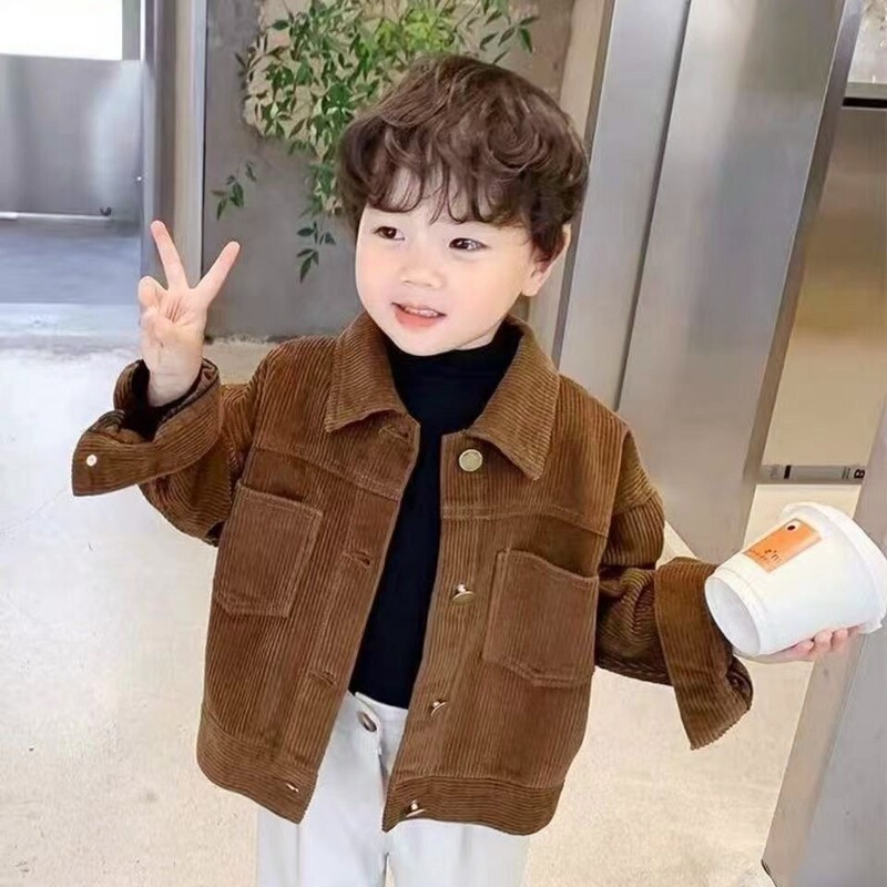 New autumn collection: thin outerwear for boys, featuring a fleece-lined design, Korean-style corduroy casual jacket, stylish and versatile top New autumn collection: thin outerwear for boys, featuring a fleece-lined design, Korean-style corduroy casual jacket, stylish and versatile top