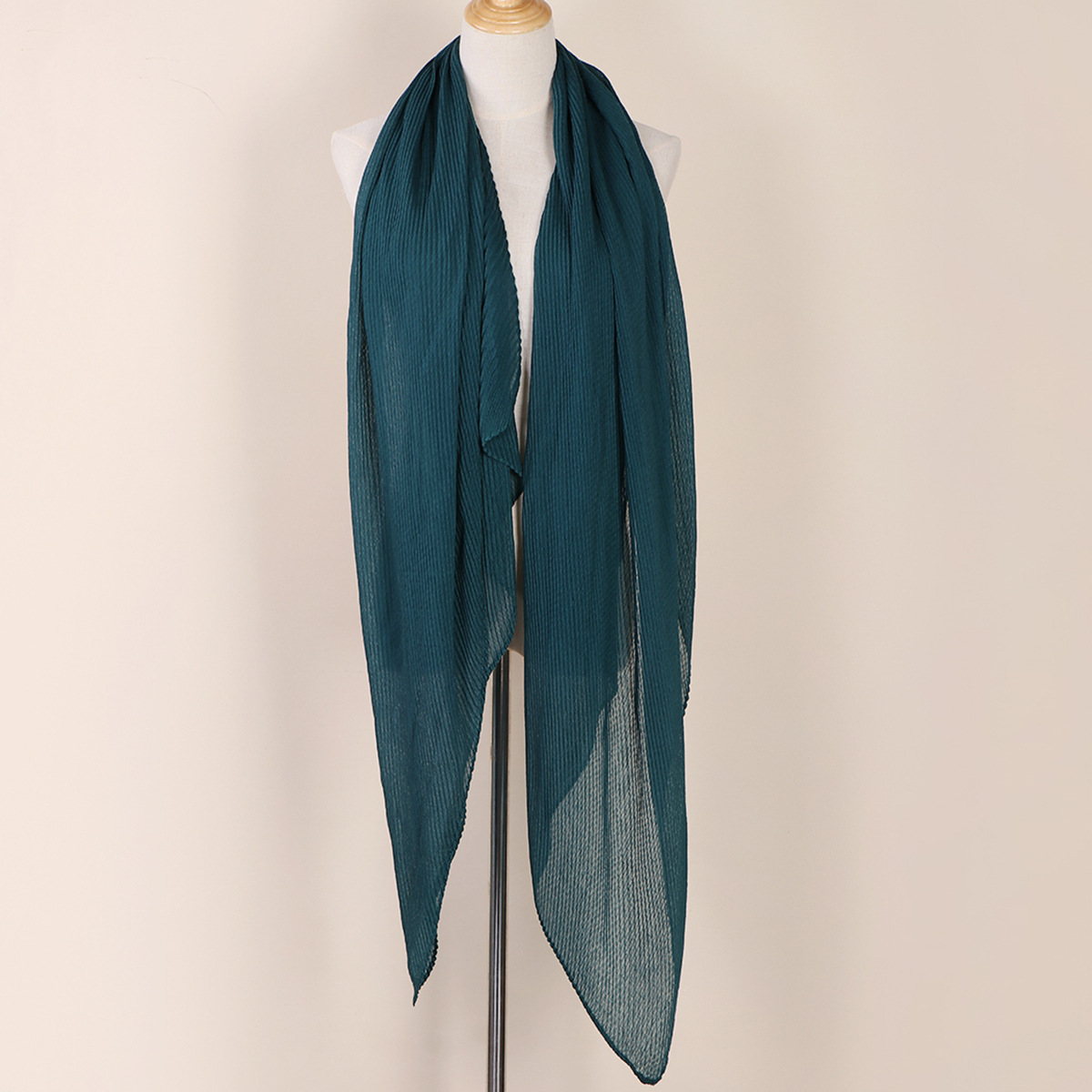 Women's Scarves wrinkled fashion plain wrinkled wrap headscarf solid color voile long shawl_voghion.com