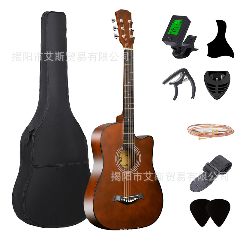 Guitarra para principiantes, chicas, baladas, guitarra de 38 pulgadas para principiantes, guitarra especial para niños, instrumento de práctica