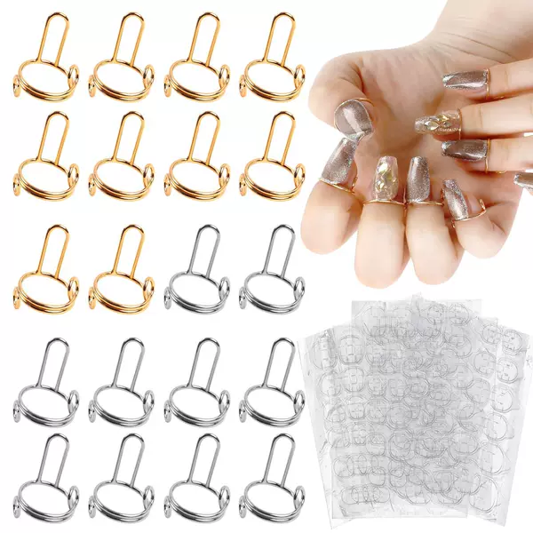 Fashionable Wearable Nail Art Pieces, Essential Detachable Nail Rings, Metal Rings, Trendy Cross-Border Hot-Selling 10-Piece Set