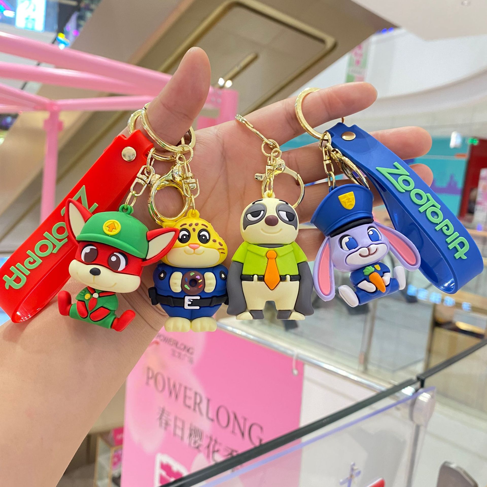Creativo de dibujos animados loco animal ciudad llavero lindo bolso del coche femenino llavero muñeca máquina colgante al por mayor