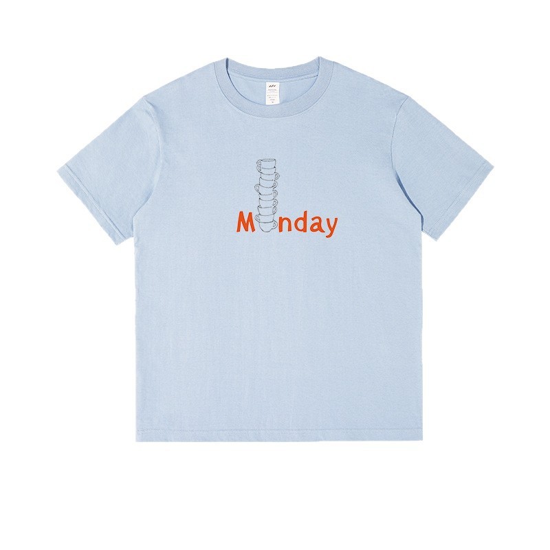 メンズ和風レトロ夏新作トップス レディースラウンドネック文字プリント半袖Tシャツ メンズ純綿トレンドブランドTシャツ|undefined