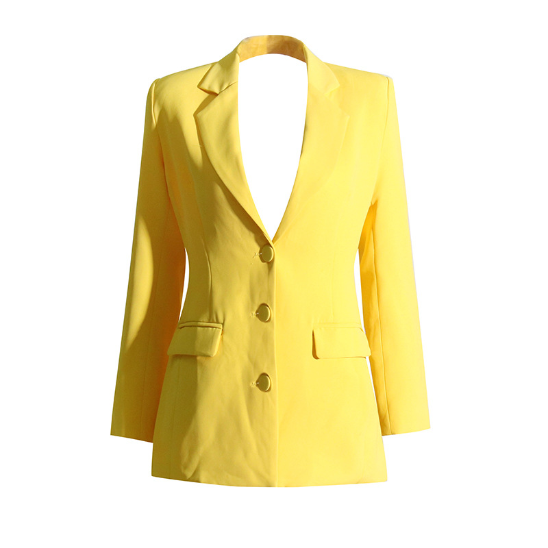 Women's Clothing Fashionable Temperament Lady Style Suit Jacket For Women Autumn New Sexy Backless Diamond Design Small Suit_voghion.com
