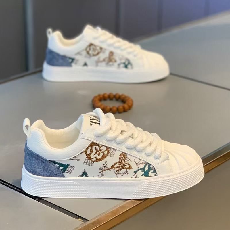Shell 2026 New Summer Leather Men's Sneakers with Soft Soles, Fashionable and Versatile, Campus Trendy Casual Sports Shoes for Men