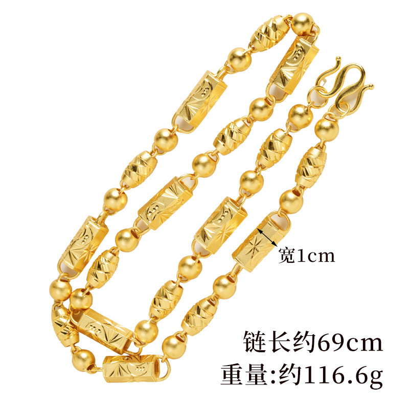 Vietnam arroz dorado de bambú collar de perlas huecas estilo nacional retro estilo alto lujo ligero accesorios Yiwu al por mayor