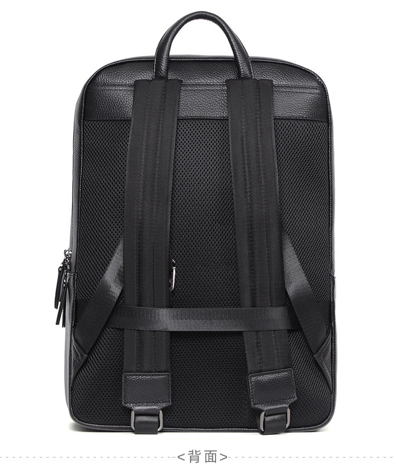 Ba lô nam da bò thật dung tích lớn 15.6 inch đựng laptop, túi du lịch 30×17×41 cm — Màu đen 1, Màu đen 2 chi tiết 18