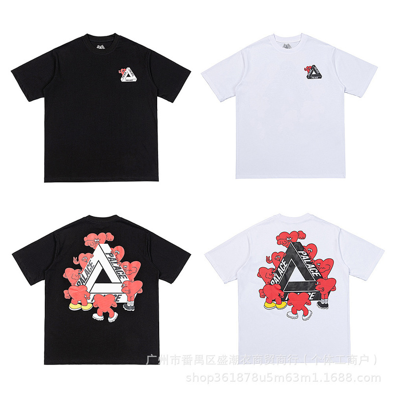 欧米の潮牌palace三角形双紗プリント高品質男女カジュアル半袖tシャツ|undefined