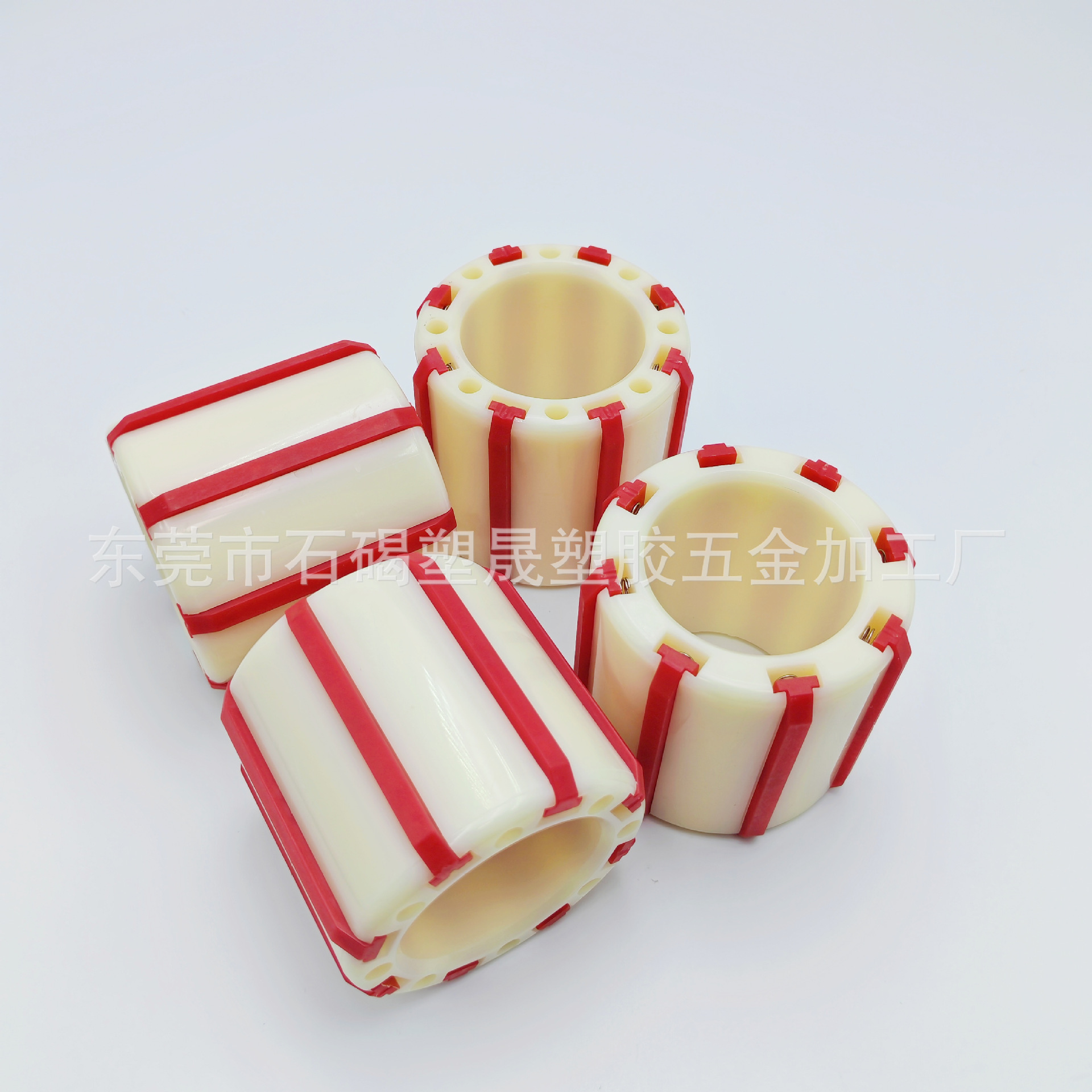 透明胶带分条机复卷机轴套印字胶带机配件71mm八槽模具塑胶配件