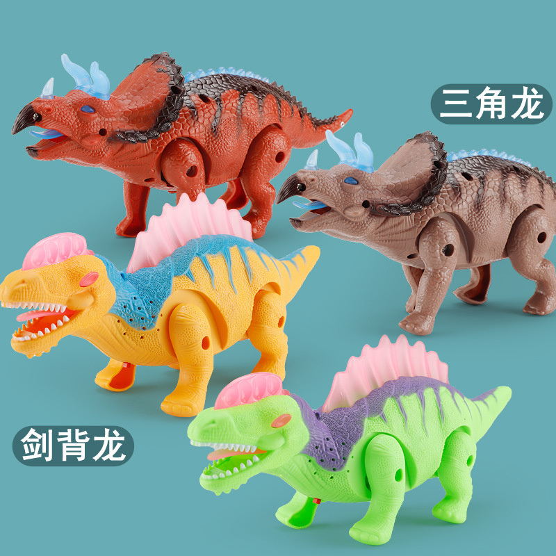 Direct Manufacturer Sales Children's Walking Electric Tyrannosaurus Rex Pull-along Toy with Rope and Light for Night Stalls and Wholesale Markets