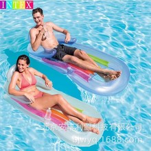 INTEX58802浮排水上充气浮床单人水上休闲躺椅充气加厚海滩垫装备
