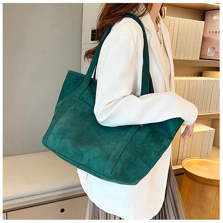 Tote Bag 2024 Autumn and Winter new trendy European and American simple matte solid color single-shoulder bag, handbag, fashionable women's bag undefined