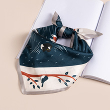 2025新款儿童丝巾100%桑蚕丝小方巾宝宝婴儿喂奶巾专用男童女童