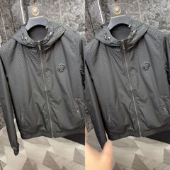 秋季新款印花潮流连帽男士上衣时尚宽松百搭潮牌休闲修身夹克外套