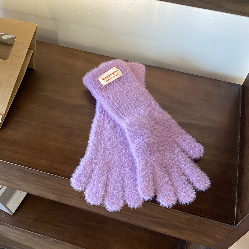Guantes de invierno caliente, grueso y alargado 2025 nuevo muñeca larga de peluche pantalla táctil guantes de punto al por mayor