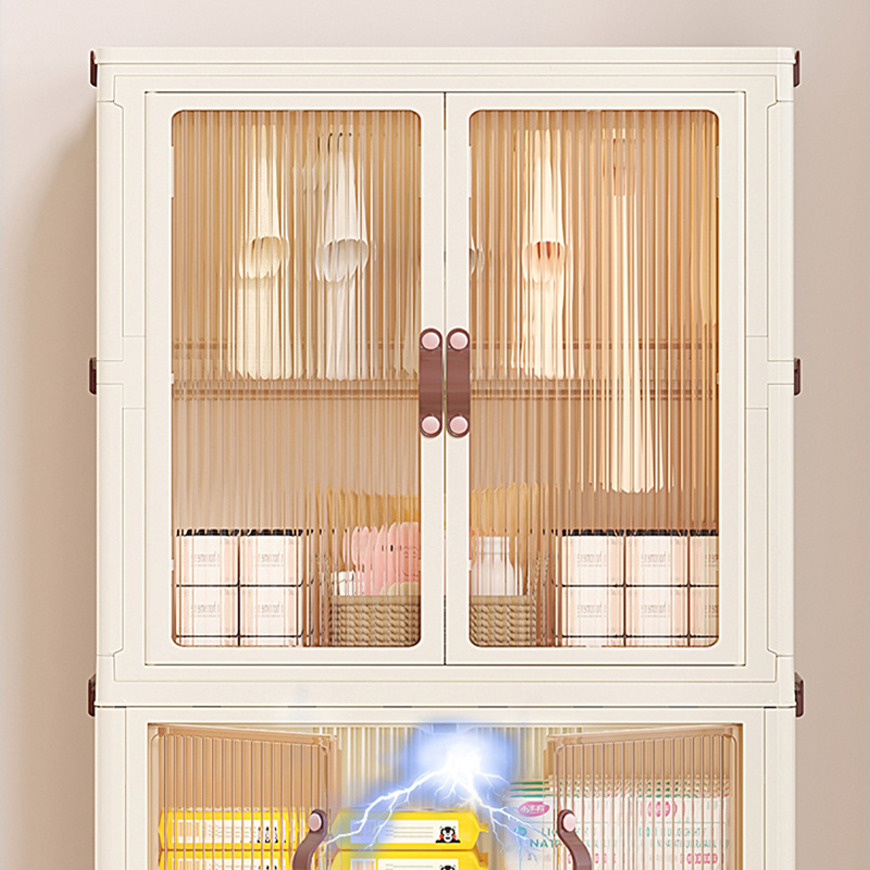 Mayorista casero armario plegable multicapa sala de estar móvil snack acabado armario de almacenamiento tipo armario de piso