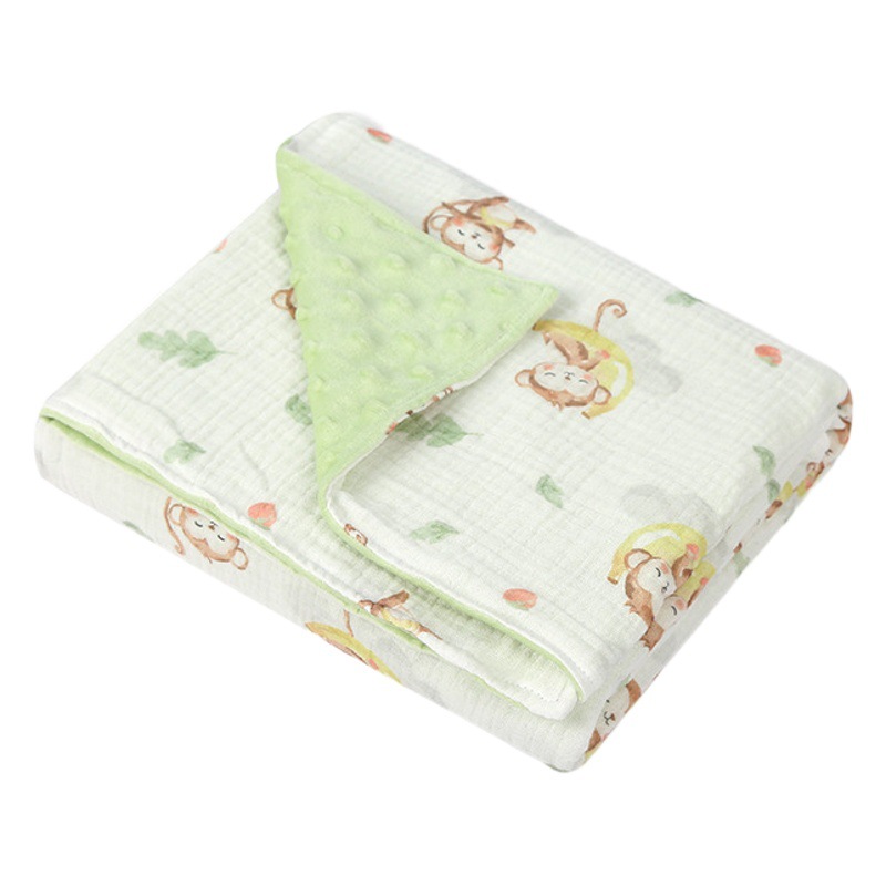 Ins Double-layer Gauze Bean Blanket Baby's Autumn and Winter Plush Quilt Children's Soothing Blanket Baby's Four Seasons Cover Blanket Bag