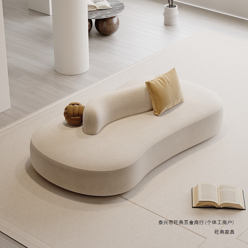 Trendy Double-Sided Curved Sofa for Nordic-Style Clothing Stores, Small Apartments, Hotels, Shoe Stores, Beauty Salons, and Reception Areas