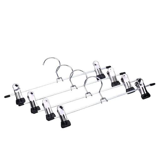 Trouser Clip Non-slip adjustable stainless steel retractable children's clothes hanger trouser rack sock clip trouser belt clip storage rack