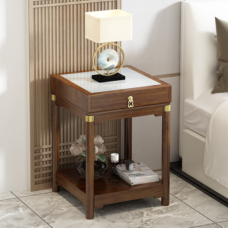 Luz de lujo Rock placa mesa auxiliar pequeño sofá lado gabinete sala de estar esquina Mesa dormitorio pequeña mesa lateral mesita de noche estante de almacenamiento