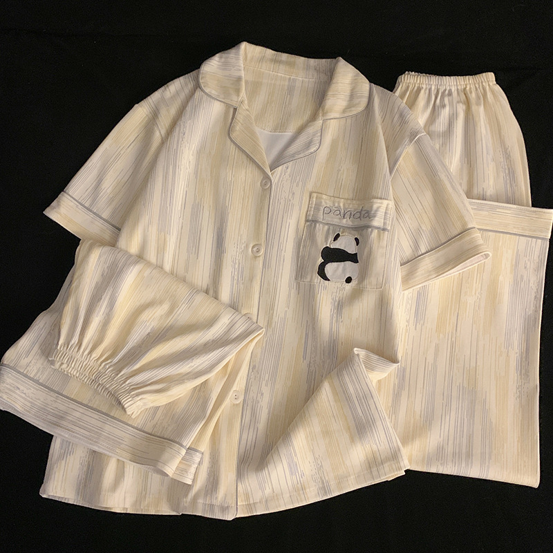 무지줄무늬 팬더 [반팔+반바지+바지]