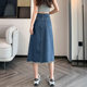 Denim Skirt Spring A- line Split Long Short High Waist Summer Thin Slimming All-match Denim Skirt