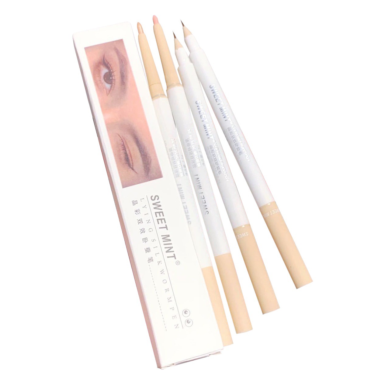 Sweet Mint Dual-Ended Multi-Purpose Eyeliner Pen for Women, Brightens the Eyelids and Outlines the Lower Lash Line, Two-In-One Fine Tip That Doesn'T Smudge