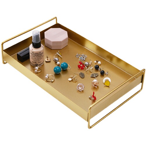 Metal tray Nordic style INS decor storage tray fruit plate Desk living room coffee table decor Light luxury style decoration