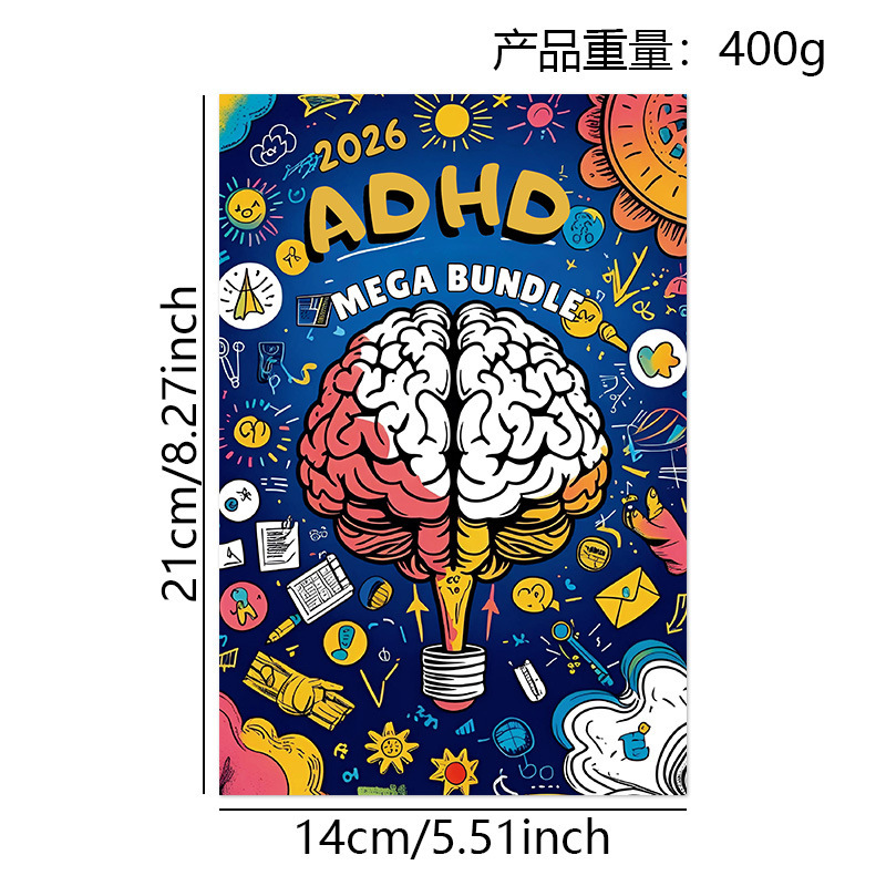 越境新製品 2026 ADHD MEGA BUNDLE メンタルヘルス 7-in-1 究極セット プランナー 在庫あり|undefined