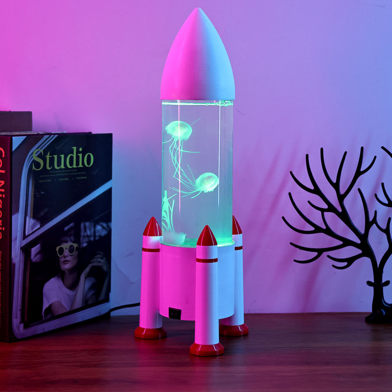 Cross-Border European and American Source Manufacturer Rocket-Shaped Lava Lamp Night Light Jellyfish Lamp Led Lamp